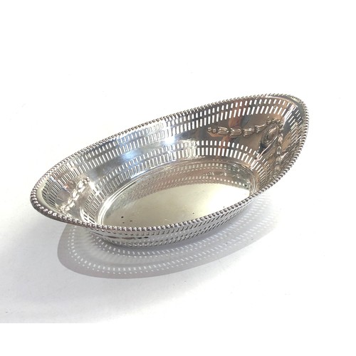 35 - Antique pierced silver oval sweet dish by James Dixon Sheffield silver hallmarks measures approx 18.... 