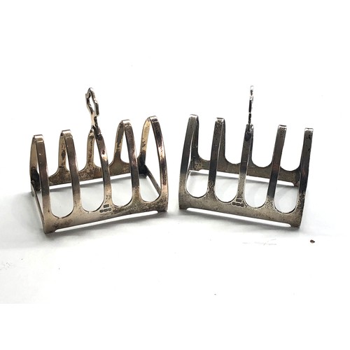 4 - Pair of edward viners silver toast racks Sheffield silver hallmarks weight 107g