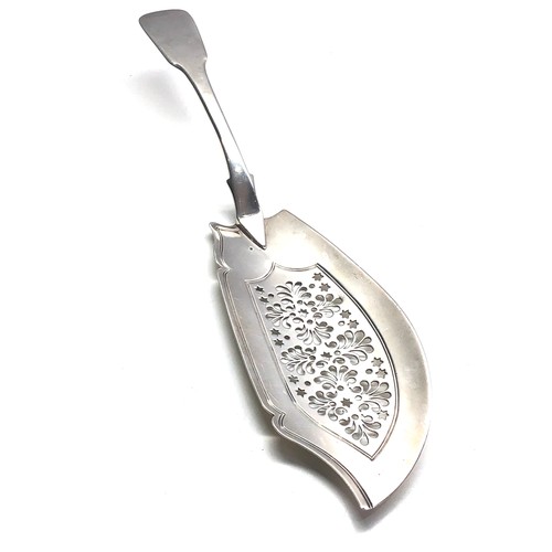 6 - Georgian silver fish server London silver hallmarks measures approx 31cm by 7cm weight 148g