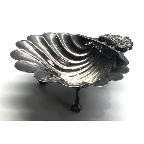 7 - Antique mappin and webb silver oyster shell bowl measures approx 13.5cm by 12cm height 4cm weight 11... 