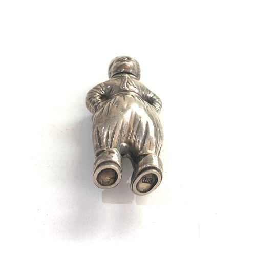 21 - Antique dutch boy silver pepper hinged head hallmarked xrt tested as silver measures height 7.2cm