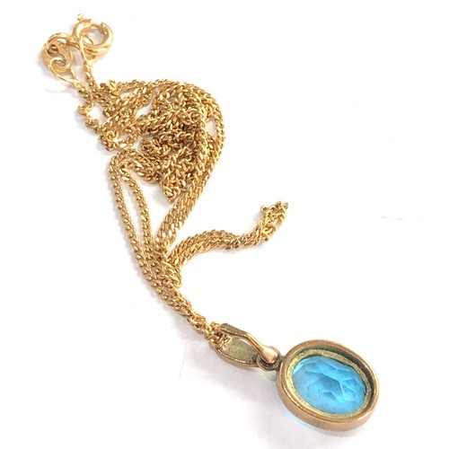 167 - 9ct gold Topaz pendant and chain topaz pendant measures approx 18mm drop by 9mm wide chain measures ... 