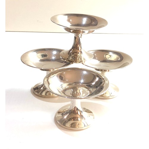 59 - 4 silver walker & hall sweet dishes each measure approx 9cm dia total weight 200g