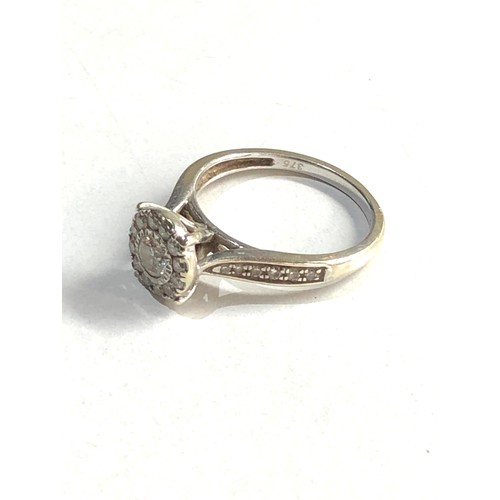 407 - 9ct white gold diamond halo ring 0.50ct 2.7g