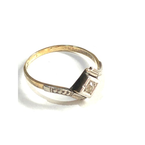 444 - 18ct gold & platinum antique diamond ring 1.8g