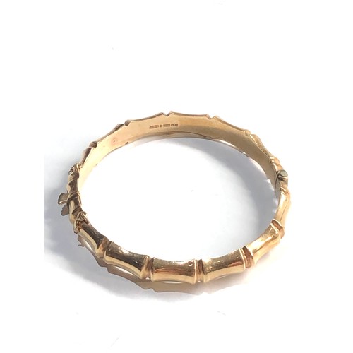 387 - 9ct gold bamboo motif bangle (13.2g)