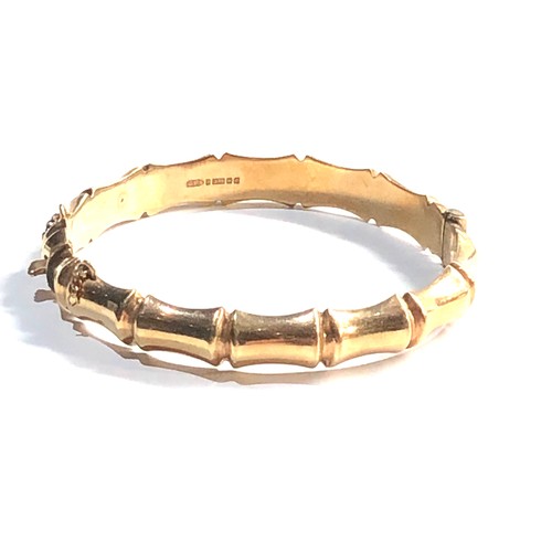 387 - 9ct gold bamboo motif bangle (13.2g)