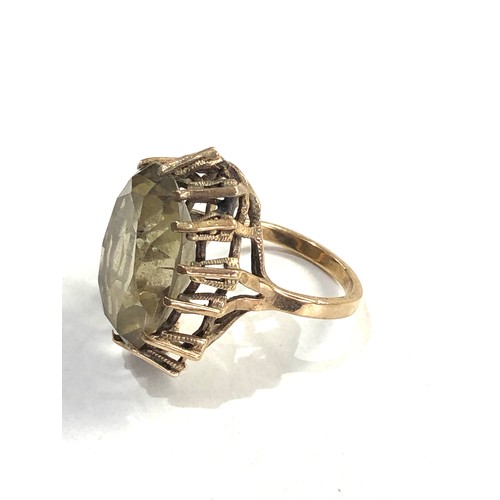 450 - 9ct gold smoky quartz dress ring (8g)