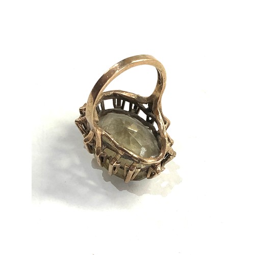 450 - 9ct gold smoky quartz dress ring (8g)