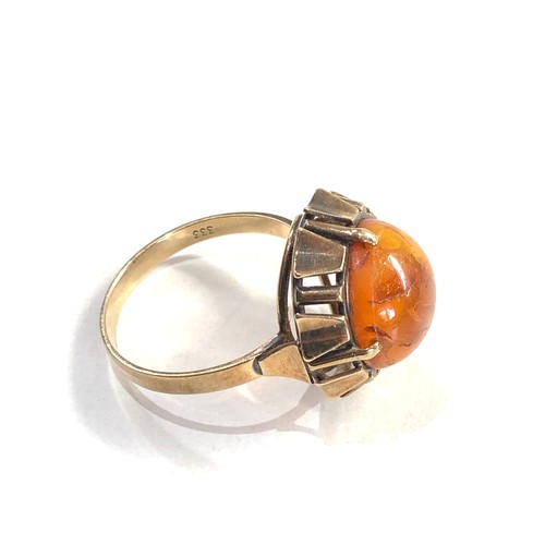 321 - 8ct gold amber dress ring (3.8g)