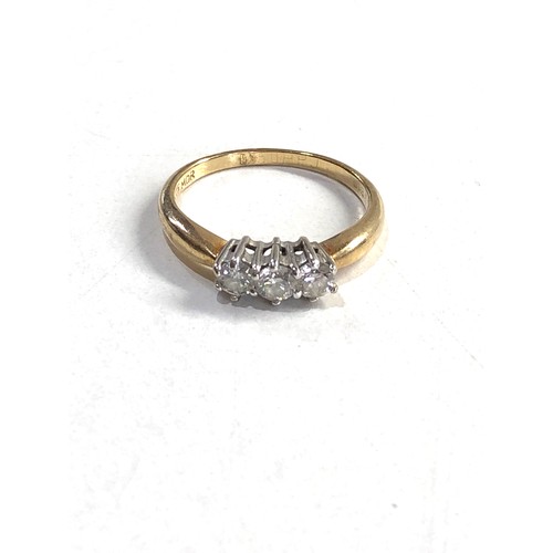 301 - 9ct gold diamond trilogy ring (2.1g)