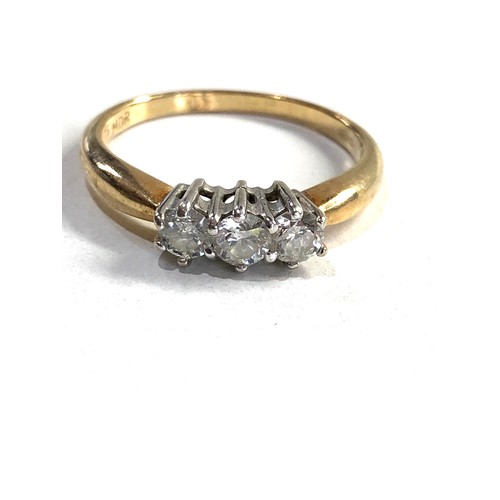 301 - 9ct gold diamond trilogy ring (2.1g)