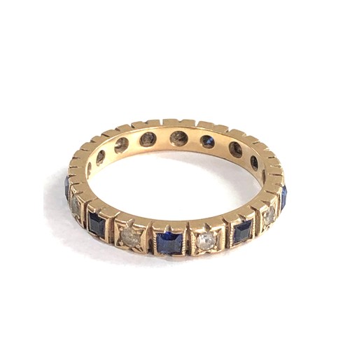 333 - 9ct gold vintage eternity ring with sapphires (2.5g)