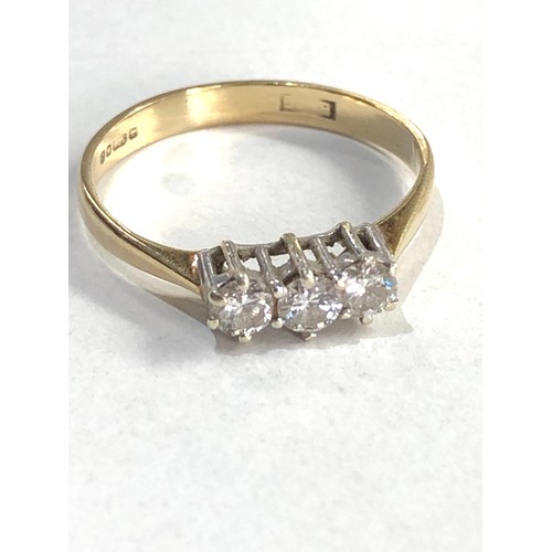 409 - 9ct gold vintage diamond trilogy ring (1.3g)