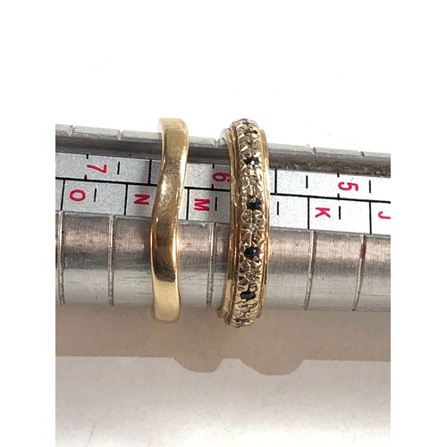 456 - 2 x 9ct gold rings inc. diamond, eternity, (4.7g)