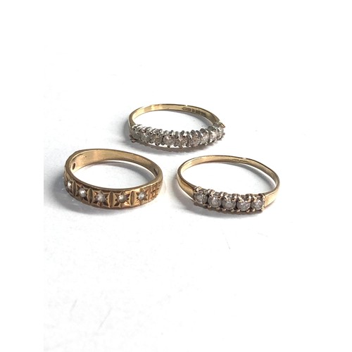 452 - 3 x 9ct gold dress rings  (4.1g)