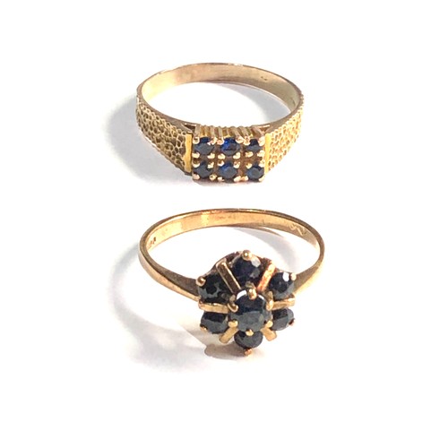 320 - 2 x 9ct gold sapphire dress rings (4.5g)