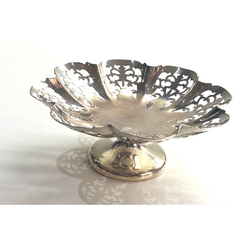 47 - Antique silver pierced sweet dish by edward viners weight 154g