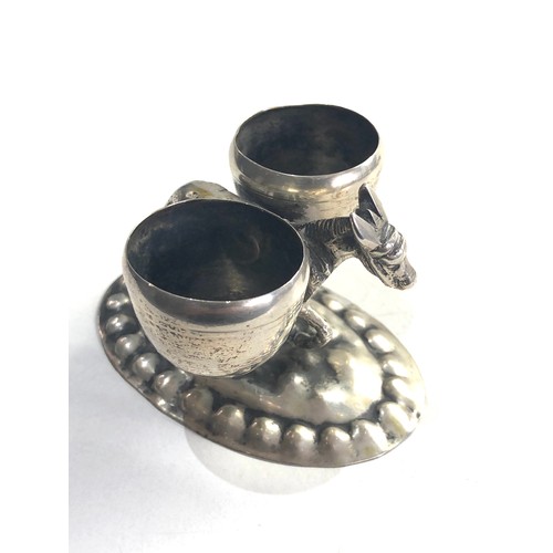 60 - Antique silver donkey salt xrt as 800 grade silver measures approx 7cm by 5cm height 5cm