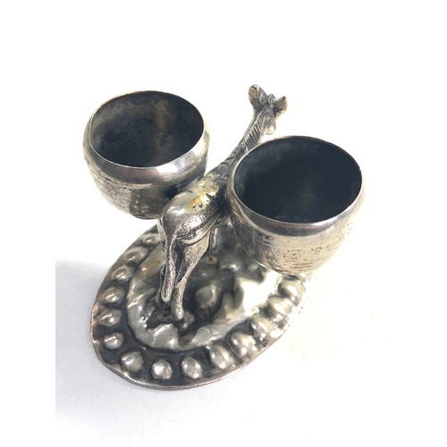 60 - Antique silver donkey salt xrt as 800 grade silver measures approx 7cm by 5cm height 5cm