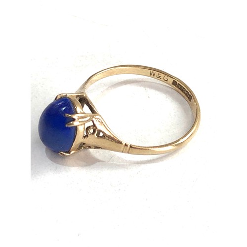 96 - 9ct gold lapis ring 1.8g