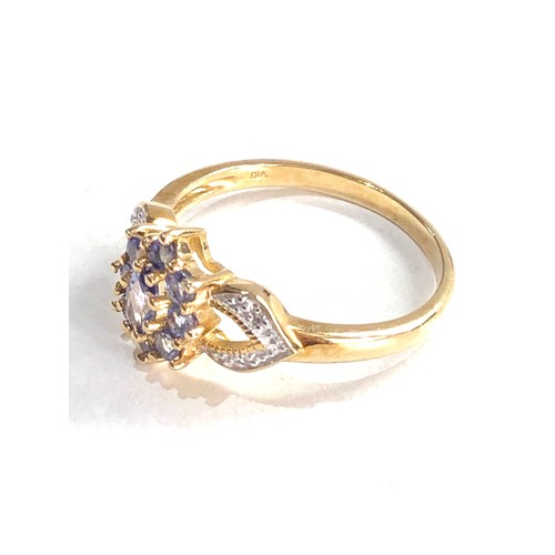 112 - 9ct gold tanzanite & diamond ring 2.7g