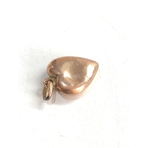 122 - Small antique 9ct gold enamel heart A/F