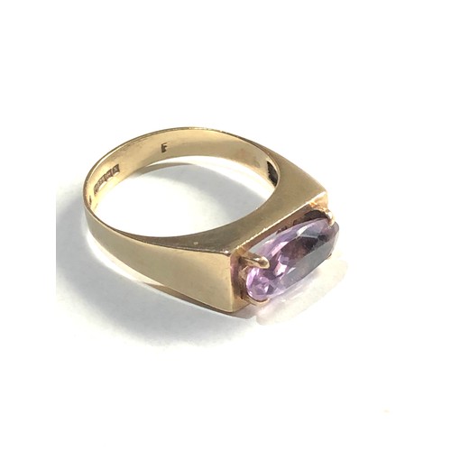 135 - 9ct gold amethyst ring 4g