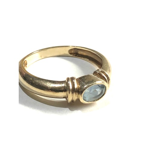 148 - 9ct gold aqua ring 3.1g