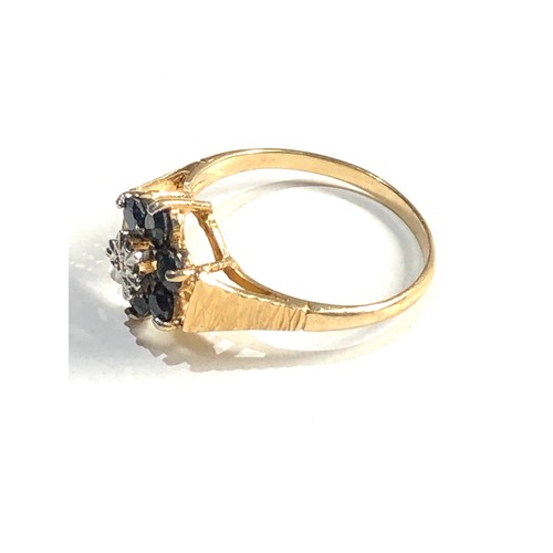 161 - 9ct gold diamond & sapphire ring 2g