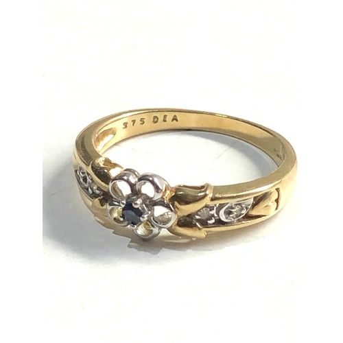 162 - 9ct gold diamond & sapphire ring 2.7g