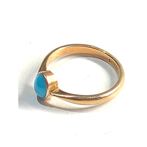 165 - 9ct gold turquoise ring 1.7g