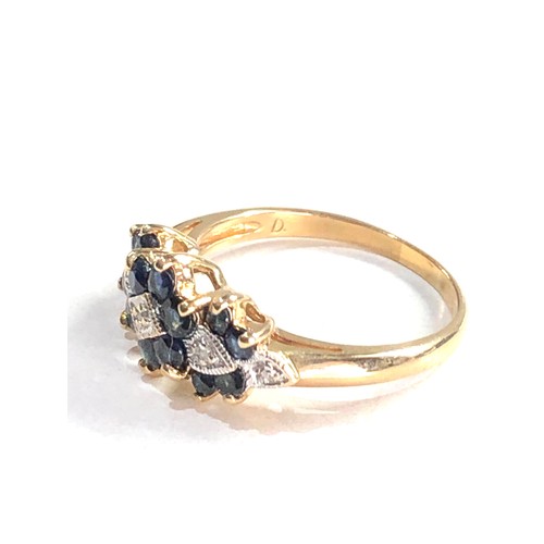 188 - 9ct gold sapphire & diamond ring 2.6g