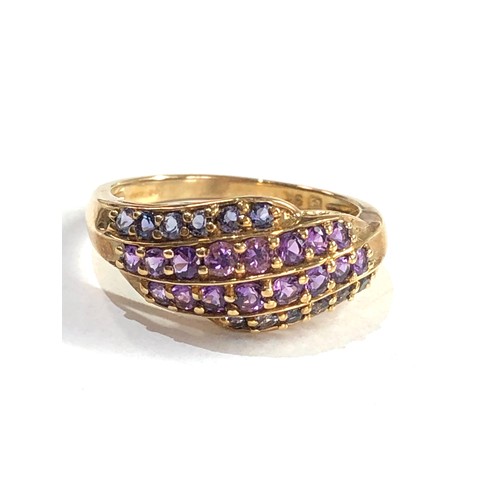 205 - 9ct gold amethyst & tanzanite ring 2.8 g