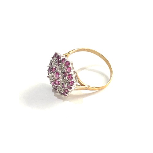 214 - 9ct gold ruby & diamond ring 4g