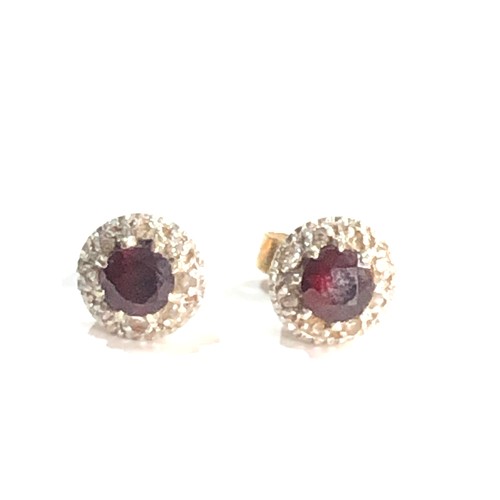 228 - 9ct gold ruby & diamond earrings 2.7