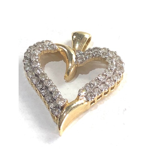 231 - 14ct gold diamond heart pendant 0.50ct diamonds 3.5g