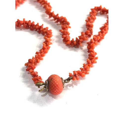 234 - Antique coral branch bracelet with coral barrel clasp