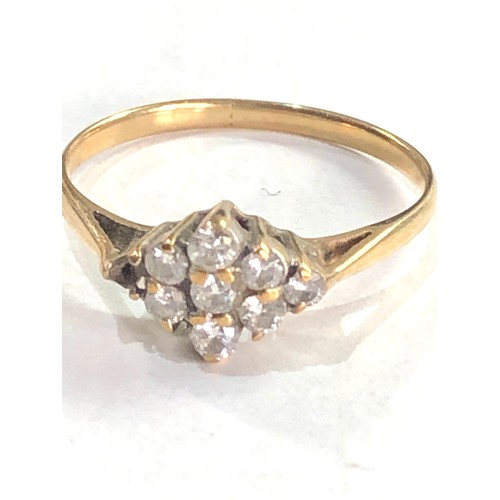 237 - 2 9ct gold diamond rings weight 3.4g missing diamond