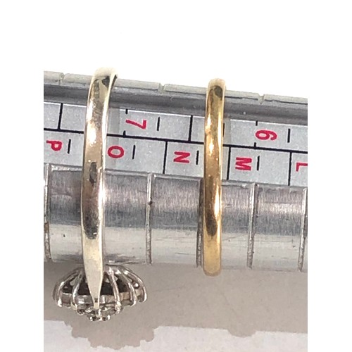 237 - 2 9ct gold diamond rings weight 3.4g missing diamond