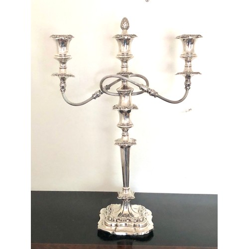 1 - Large silver candelabra measures apprpx 53cm high 37cm wide sheffield silver hallmarks filled damage... 