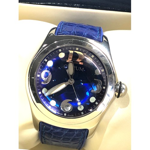 80 - Gents Corum bubble wristwatch inner / outer boxes guarantee card dated 2/2004 watch in working order... 