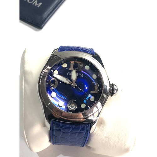 80 - Gents Corum bubble wristwatch inner / outer boxes guarantee card dated 2/2004 watch in working order... 