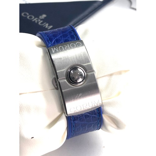 80 - Gents Corum bubble wristwatch inner / outer boxes guarantee card dated 2/2004 watch in working order... 