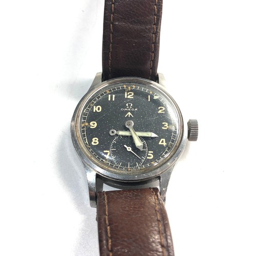 84 - Military Omega dirty dozen wristwatch in working order need minute hand attaching but no warranty gi... 