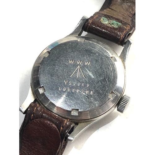 84 - Military Omega dirty dozen wristwatch in working order need minute hand attaching but no warranty gi... 