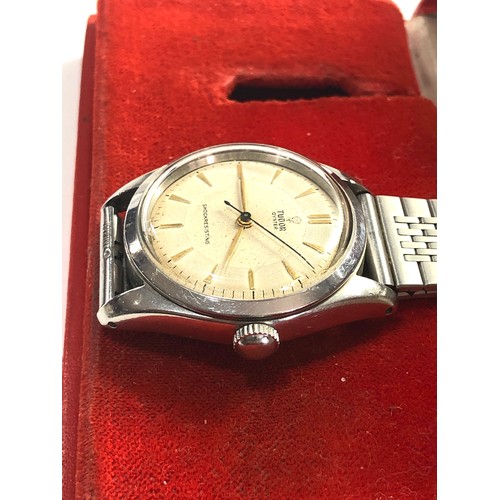 88 - Vintage boxed Rolex tudor oyster 7904 engraved name on back watch not ticking