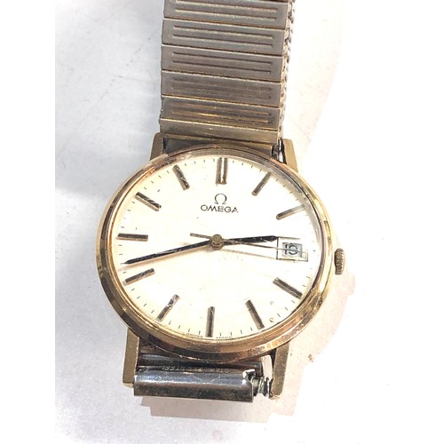 93 - 9ct gold Omega Calibre 1030 Calendar c1977 gents presentation wristwatch manual wind in working orde... 