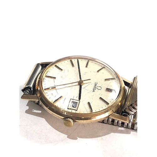 93 - 9ct gold Omega Calibre 1030 Calendar c1977 gents presentation wristwatch manual wind in working orde... 