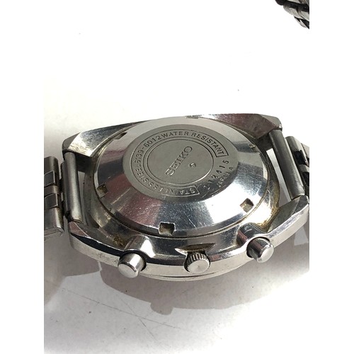 94 - Gents seiko 6139-6012-8110 chronograph automatic wristwatch the watch will tick for a few seconds bu... 